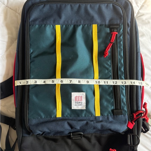 Topo Designs Backpack in Black, Red, and Yellow - Picture 8 of 10